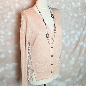 American Rag | Beige and Lace Cardigan  NWT